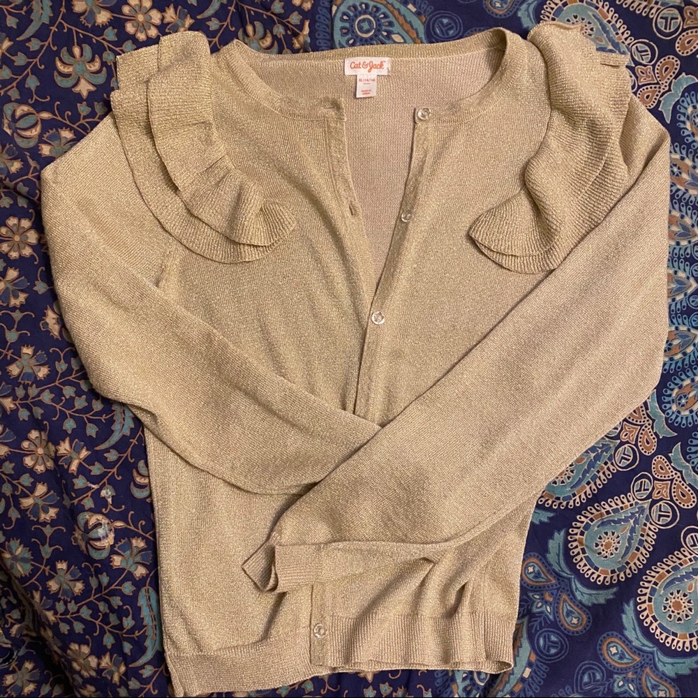 Girls XL Cat & Jack Gold Cardigan